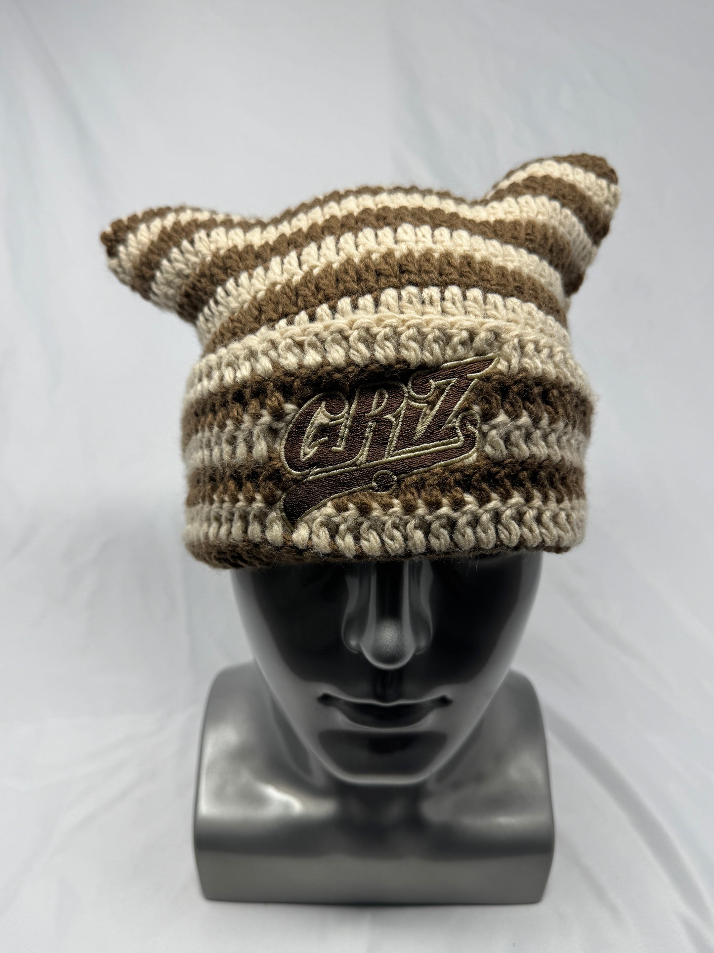 Tan and Brown Cat Ear Beanie