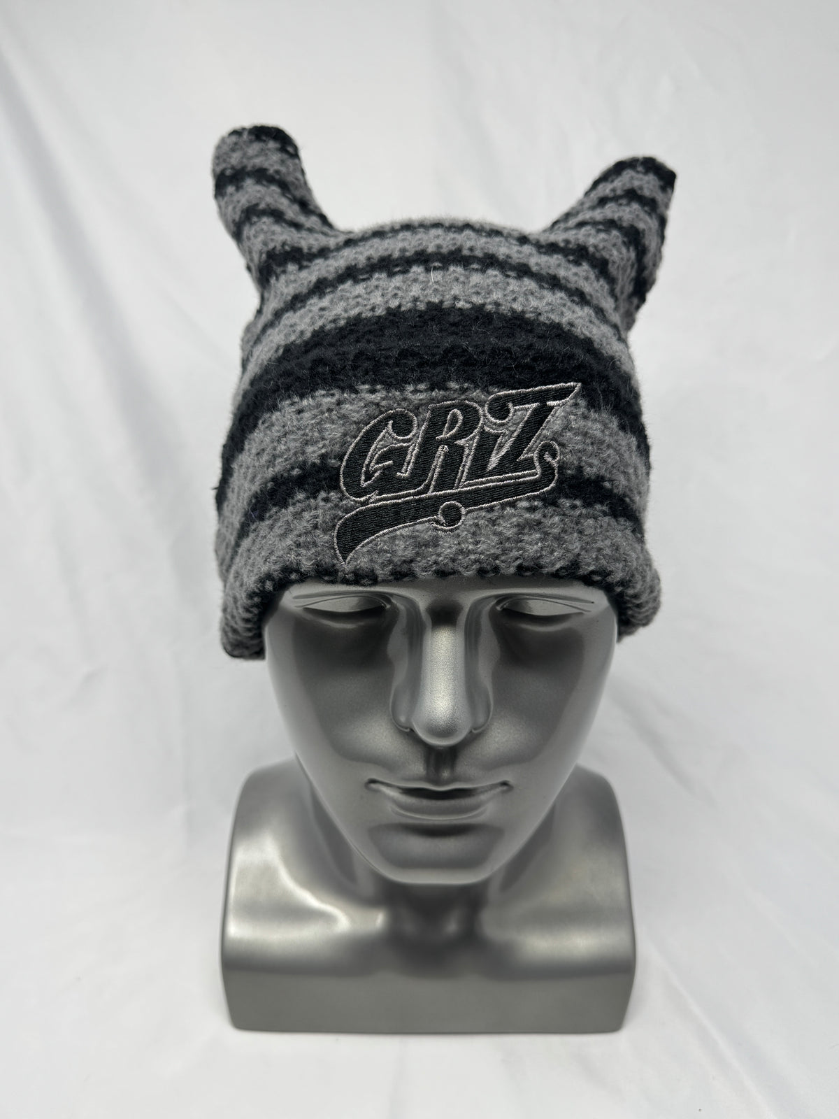 Black and Grey Cat Ear Beanie