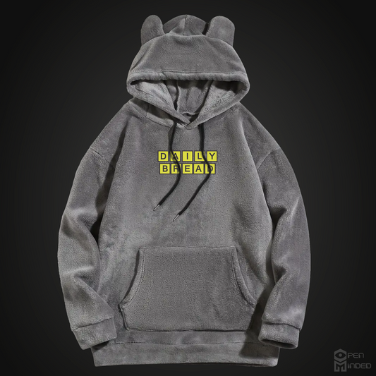 DB Wafflehouse Embroidered Furry Hoodie With Ears