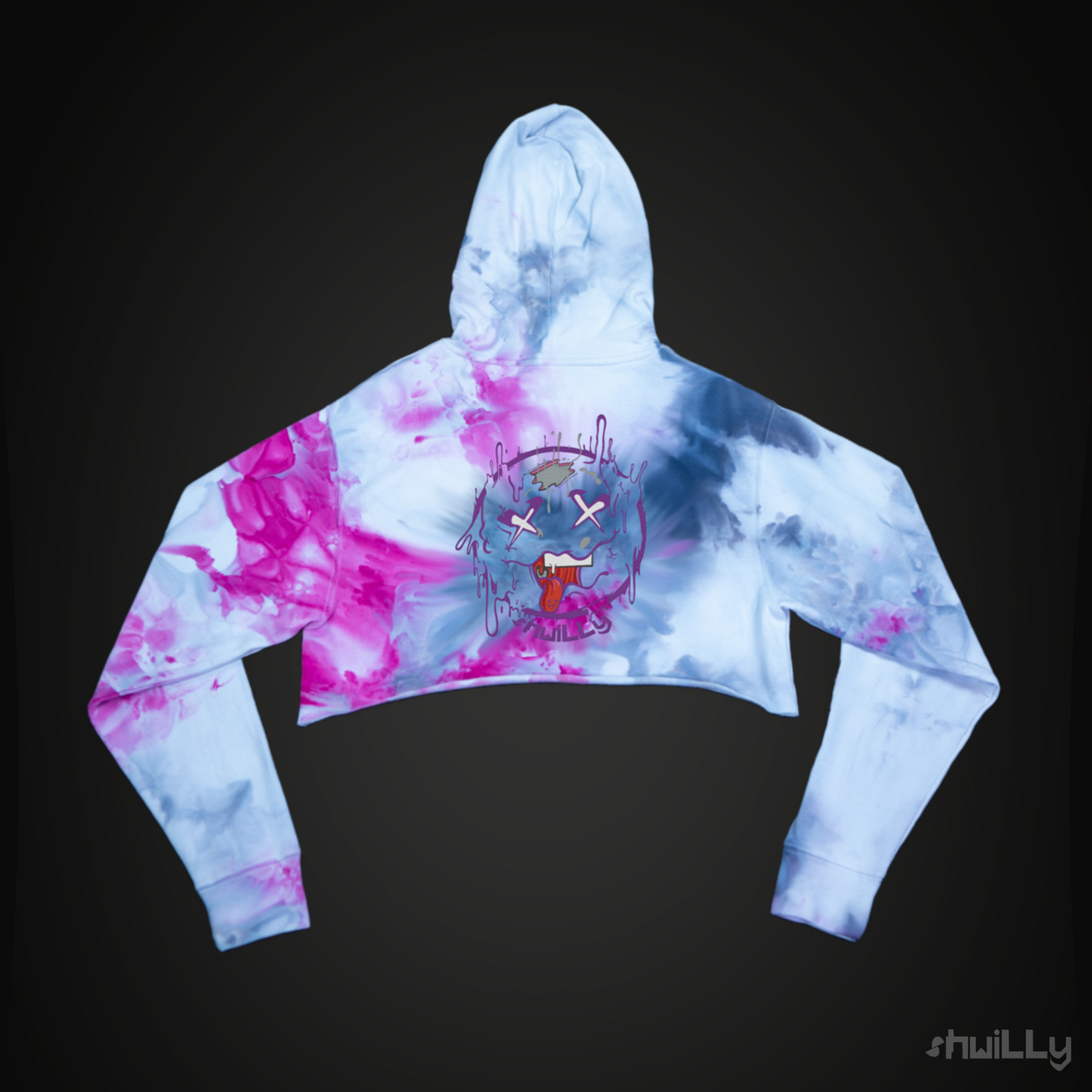 shwiLLy Ice Dyed V2 Cropped Hoodie