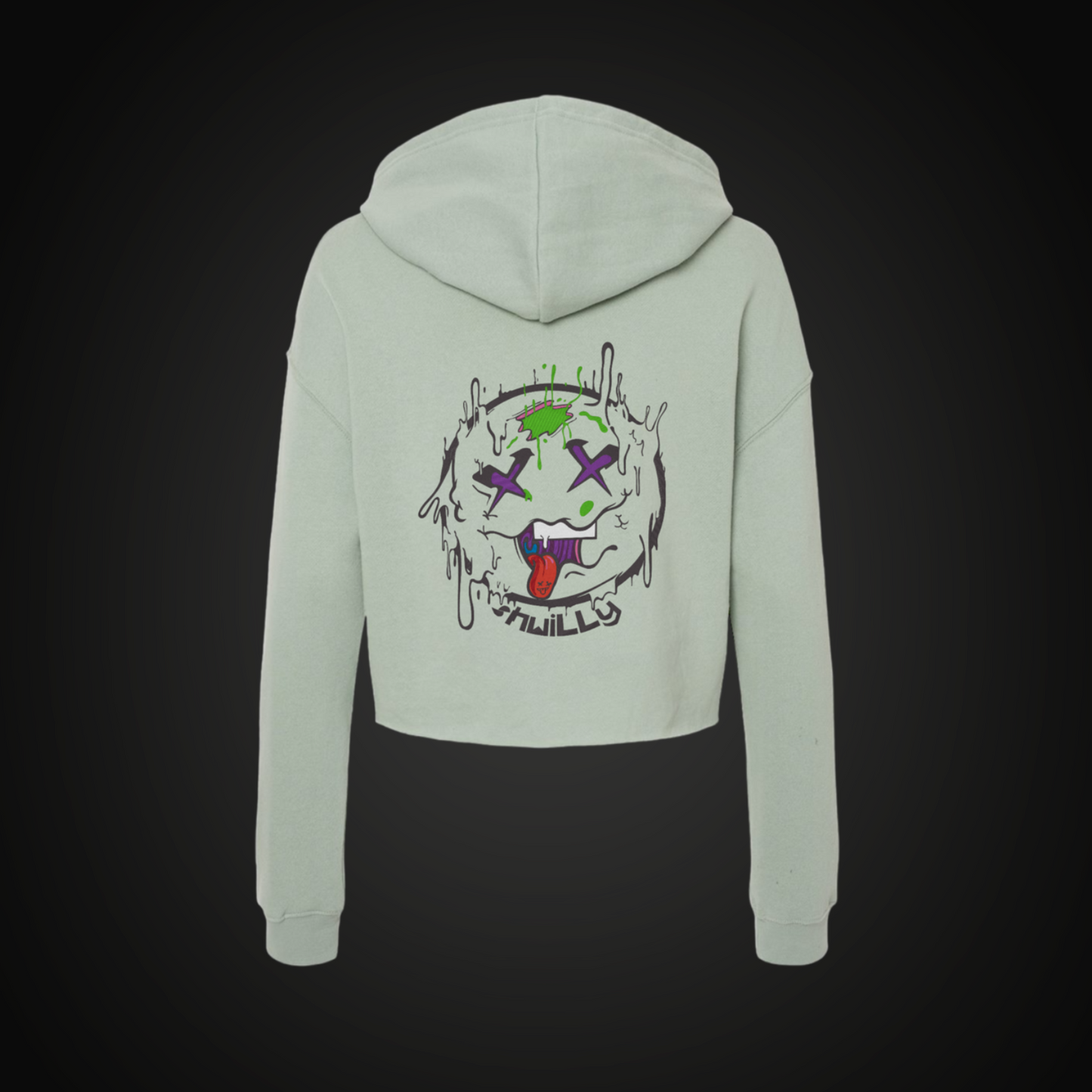 shwiLLy Smiley Crop Top Hoodie