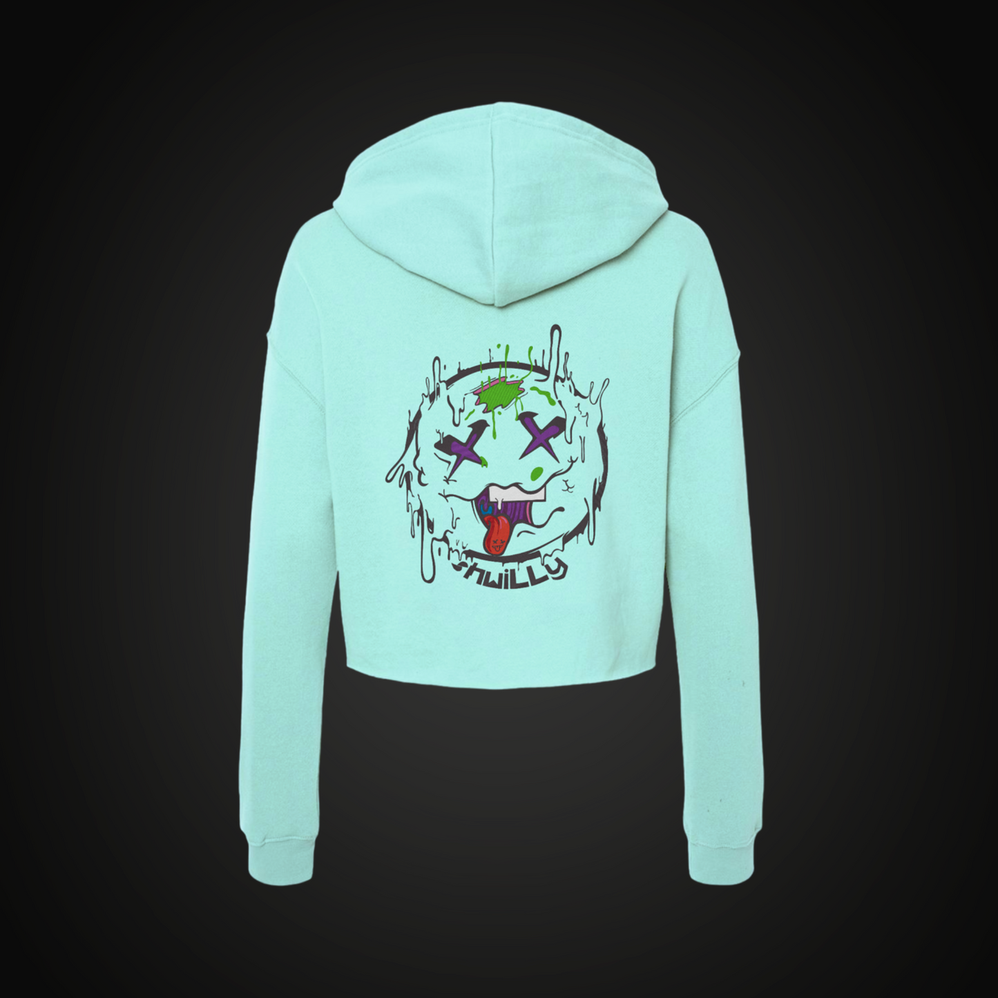 shwiLLy Smiley Crop Top Hoodie