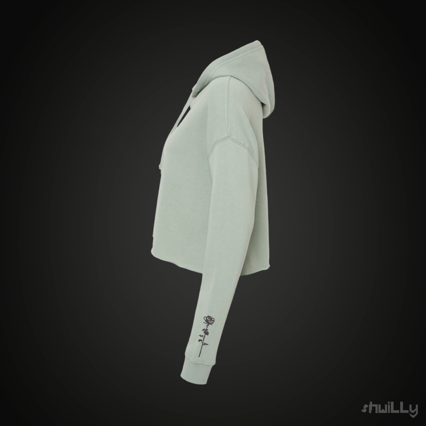 shwiLLy Smiley Crop Top Hoodie