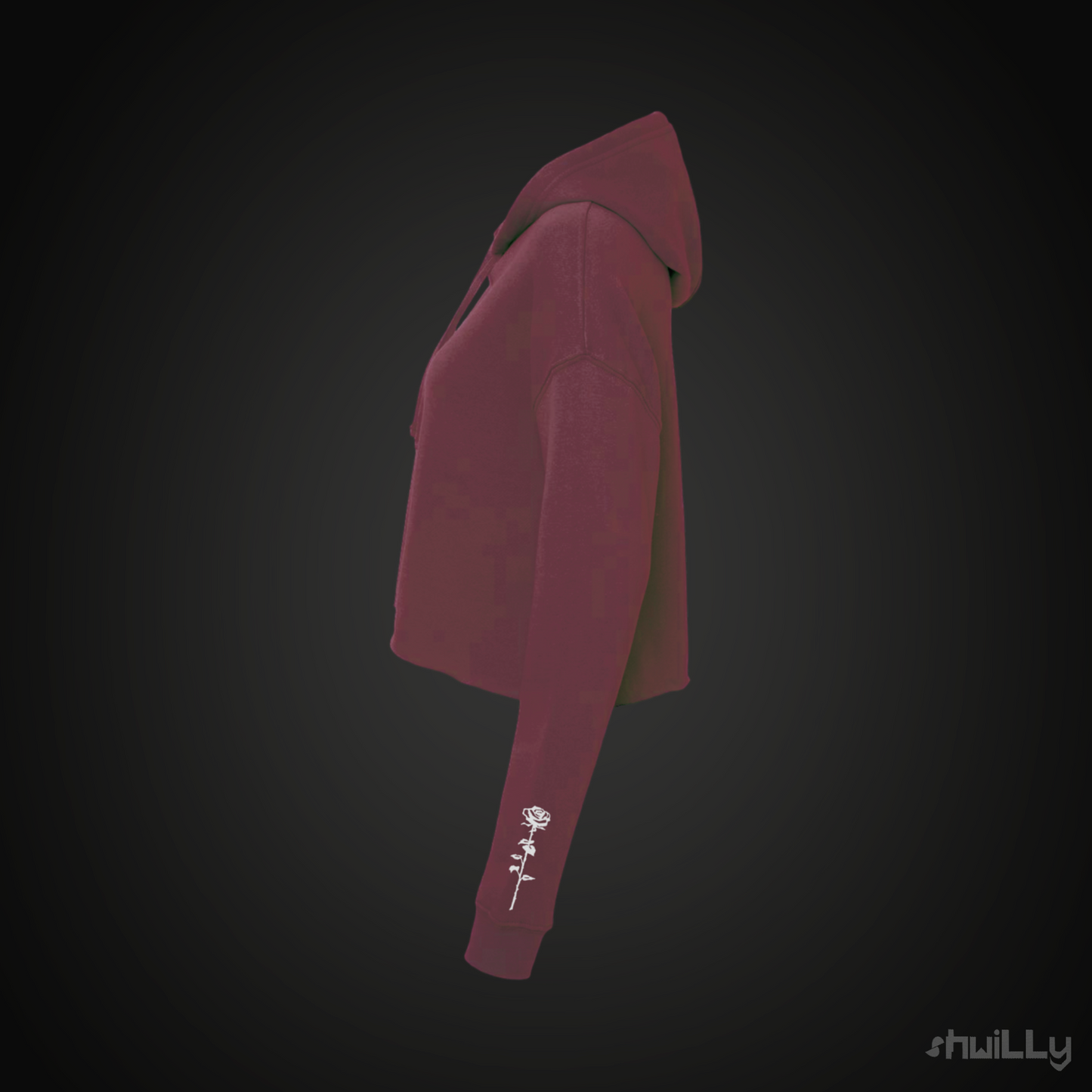 shwiLLy Smiley Crop Top Hoodie