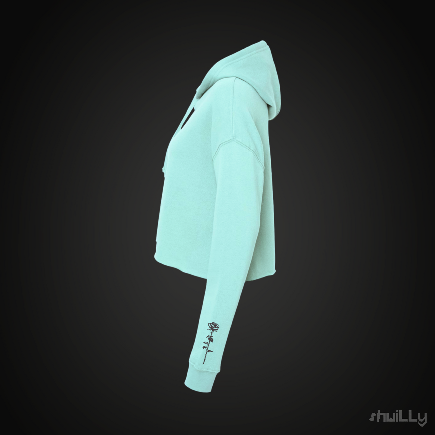 shwiLLy Smiley Crop Top Hoodie