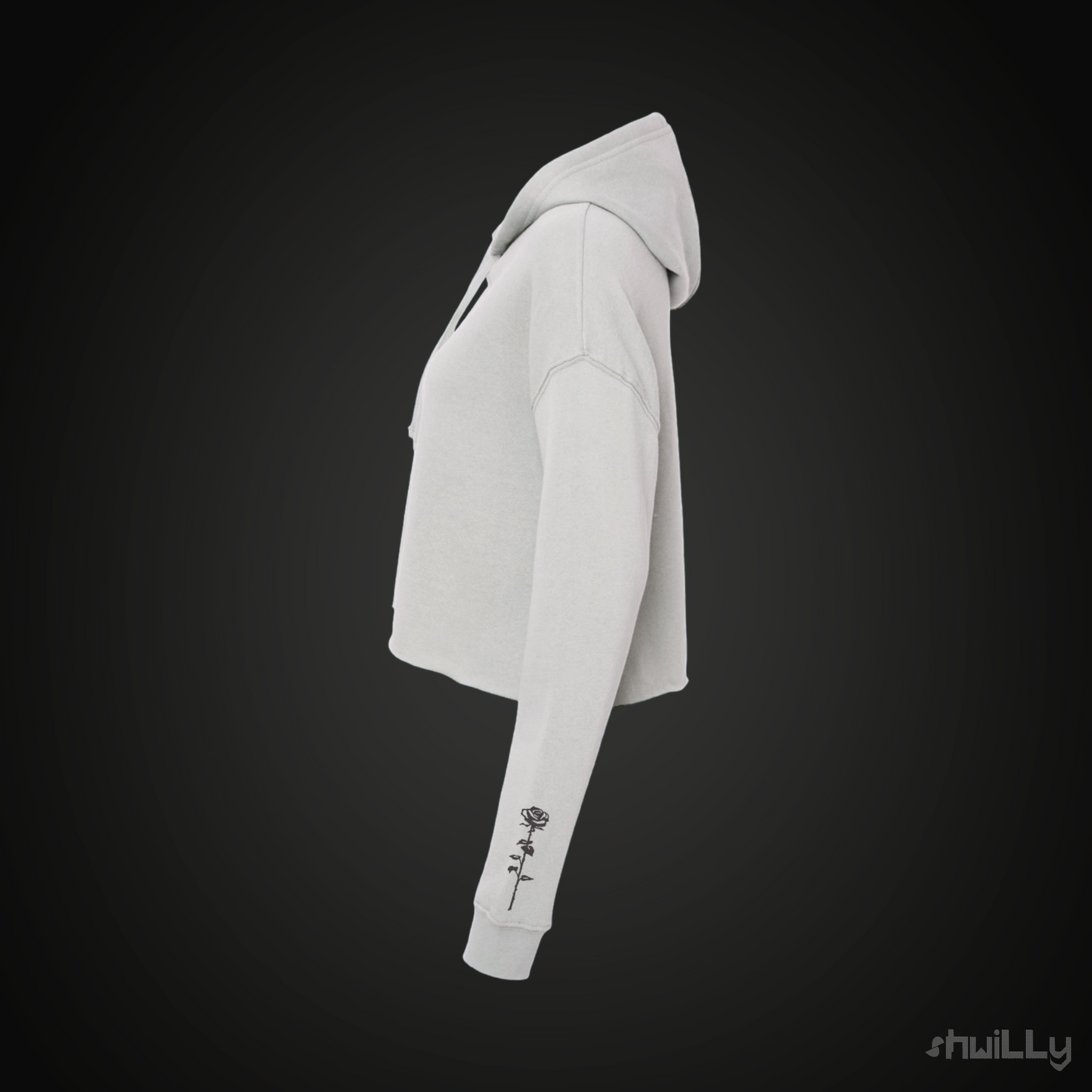 shwiLLy Smiley Crop Top Hoodie