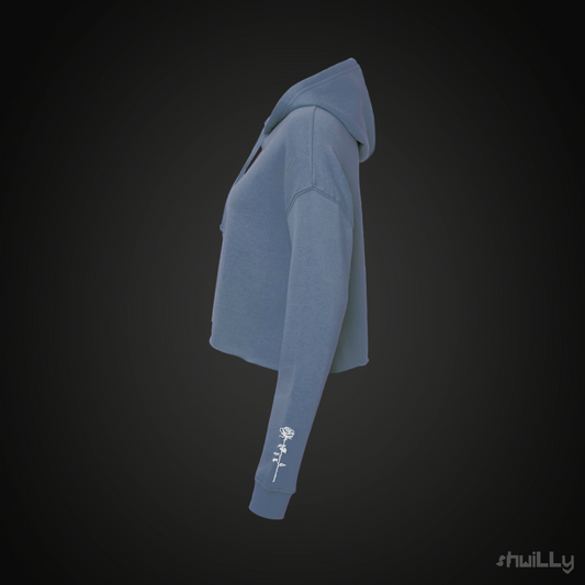 shwiLLy Smiley Crop Top Hoodie