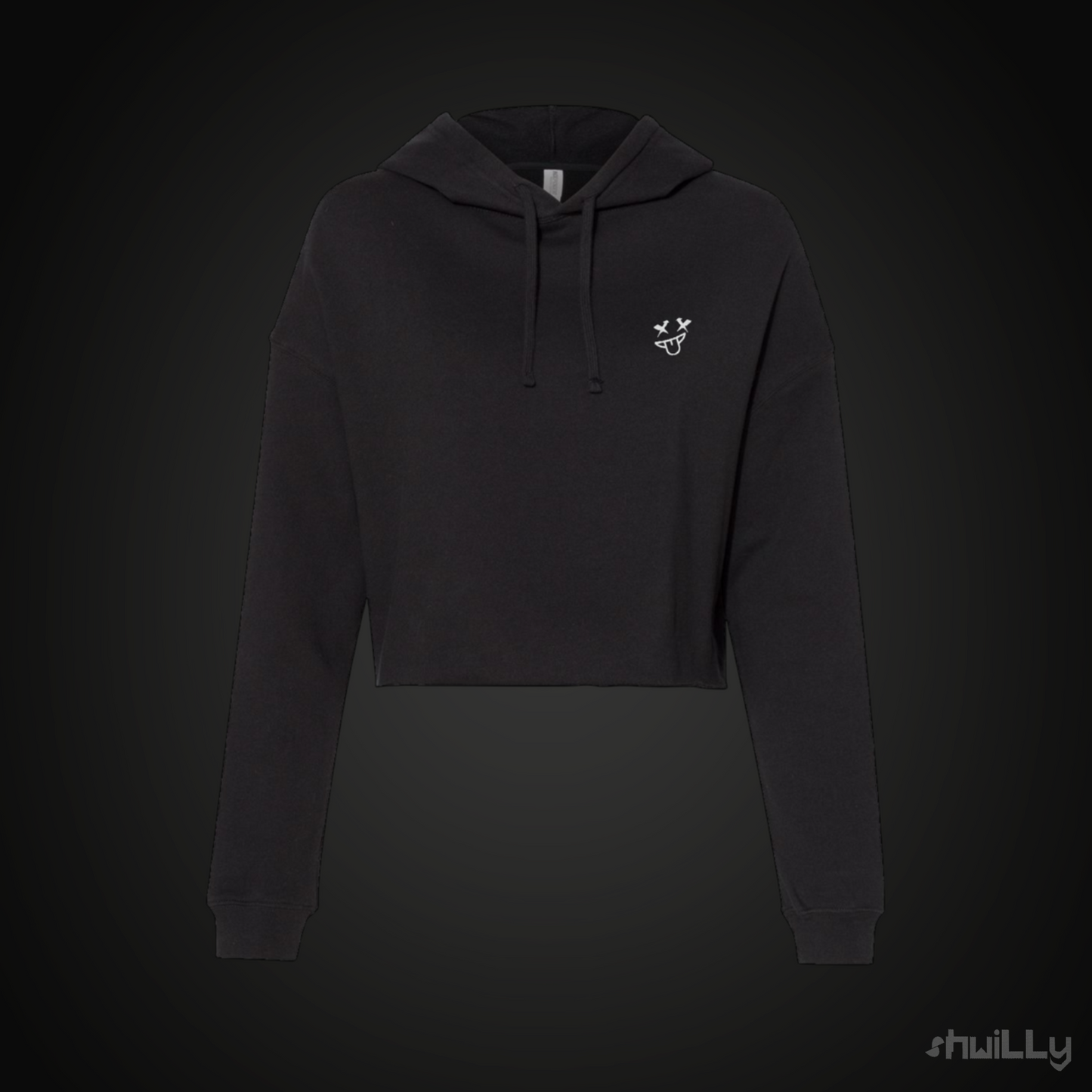 shwiLLy Smiley Crop Top Hoodie