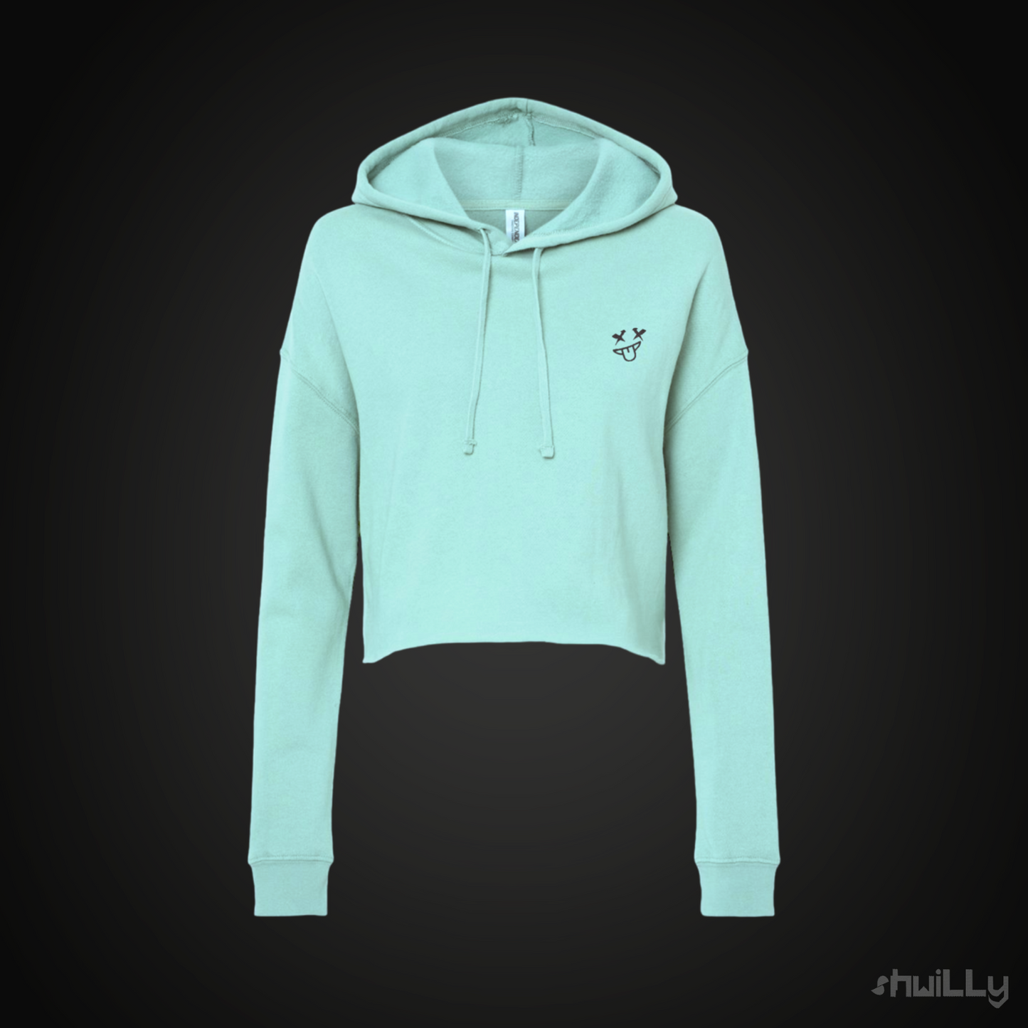 shwiLLy Smiley Crop Top Hoodie