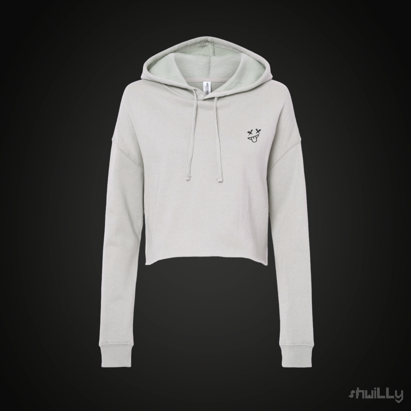 shwiLLy Smiley Crop Top Hoodie