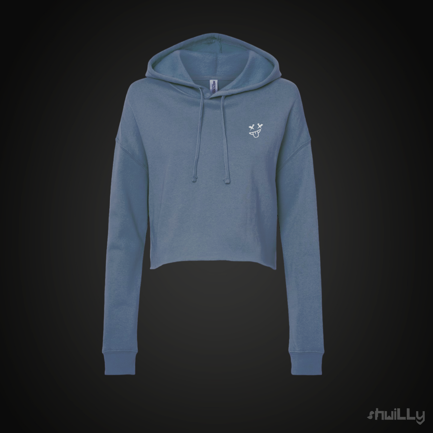 shwiLLy Smiley Crop Top Hoodie