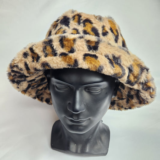 Custom Leopard Print Fluffy Bucket Hats