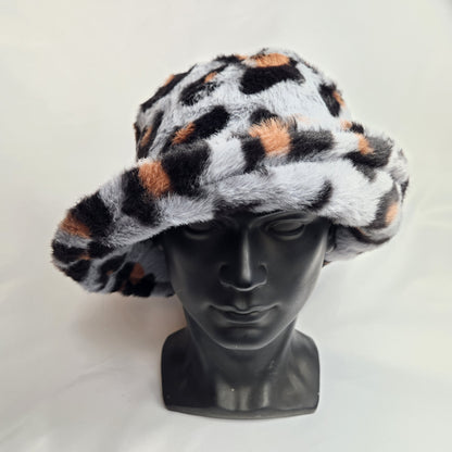 Custom Leopard Print Fluffy Bucket Hats