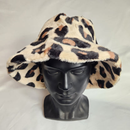 Custom Leopard Print Fluffy Bucket Hats