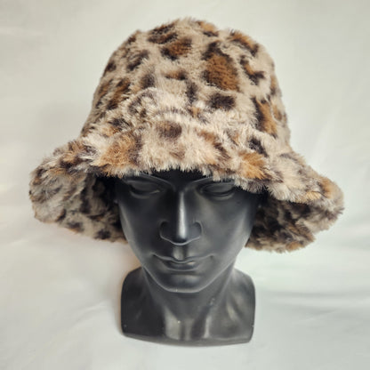 Custom Leopard Print Fluffy Bucket Hats