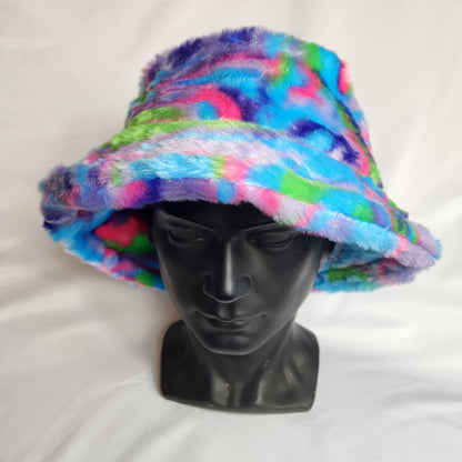 Custom Embroidered Tie-Dye Fluffy Bucket Hats