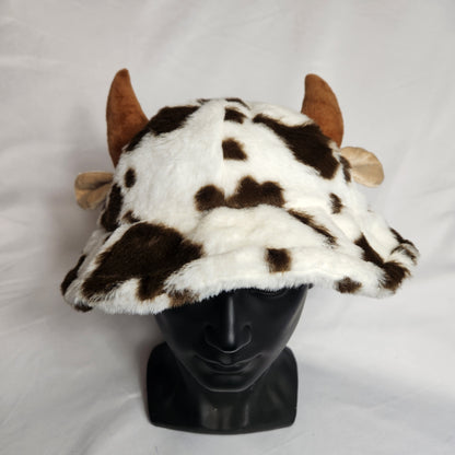 Custom Cow Print Fluffy Bucket Hats