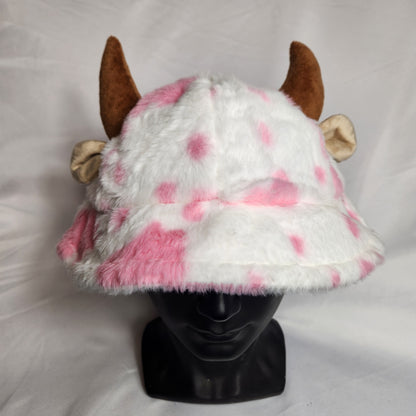 Custom Cow Print Fluffy Bucket Hats