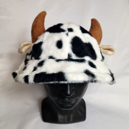 Custom Cow Print Fluffy Bucket Hats