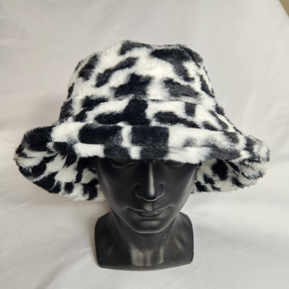 Custom Cow Print Fluffy Bucket Hats