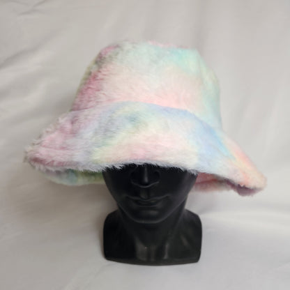 Custom Embroidered Tie-Dye Fluffy Bucket Hats