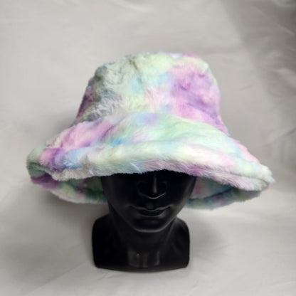 Custom Embroidered Tie-Dye Fluffy Bucket Hats