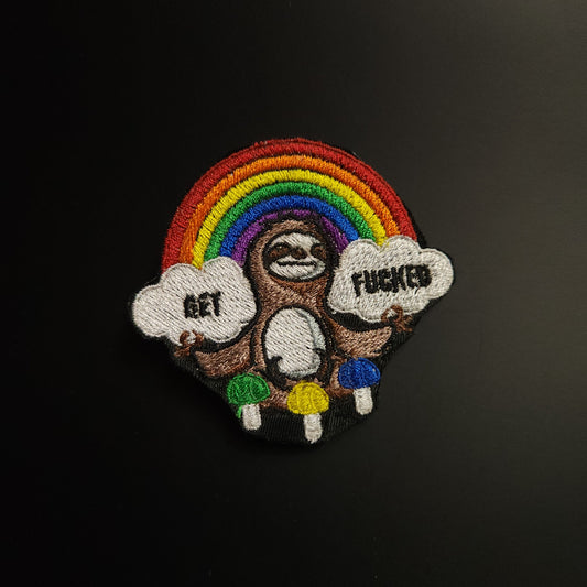 "Get Fucked" Sloth Embroidered Patch