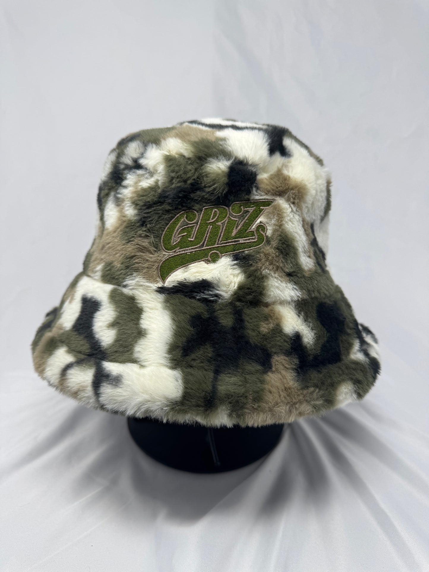 Green Camo Fluffy Bucket Hat