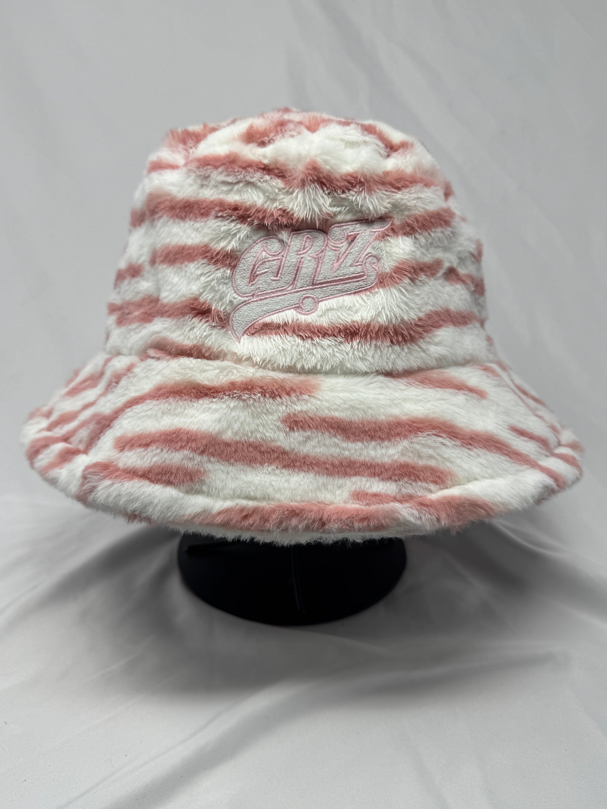 Pink and White Candy Cane Fluffy Bucket