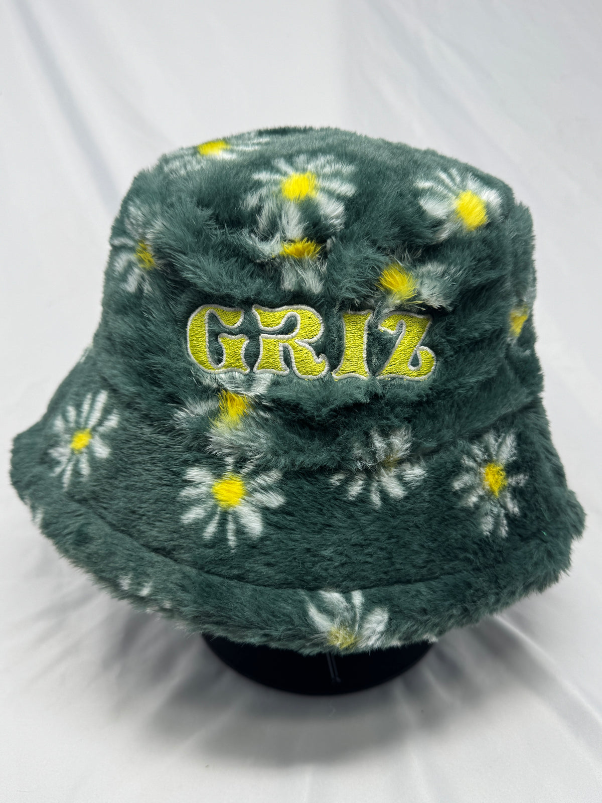 Forest Green Flowers Fluffy Bucket