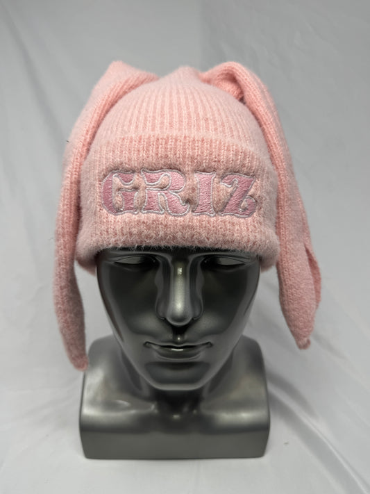 Pink Rabbit Ear Beanie