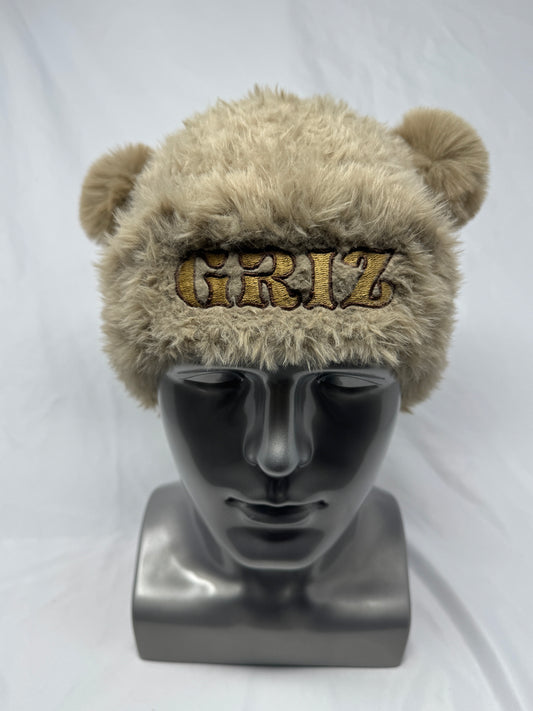_Tan Fluffy Bear Beanie