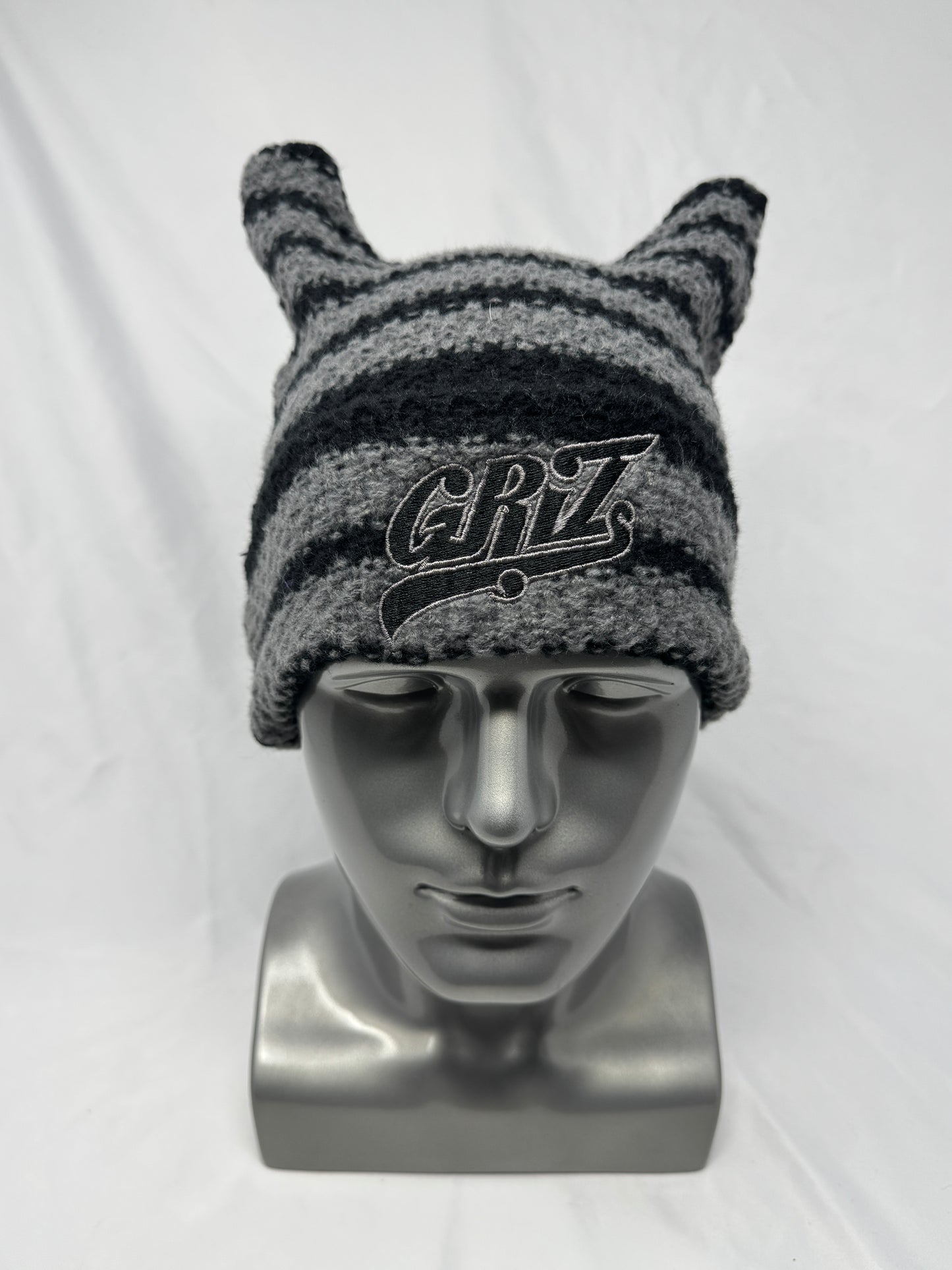 Black and Grey Cat Ear Beanie