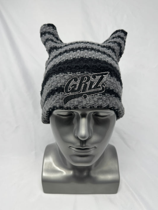 Black and Grey Cat Ear Beanie