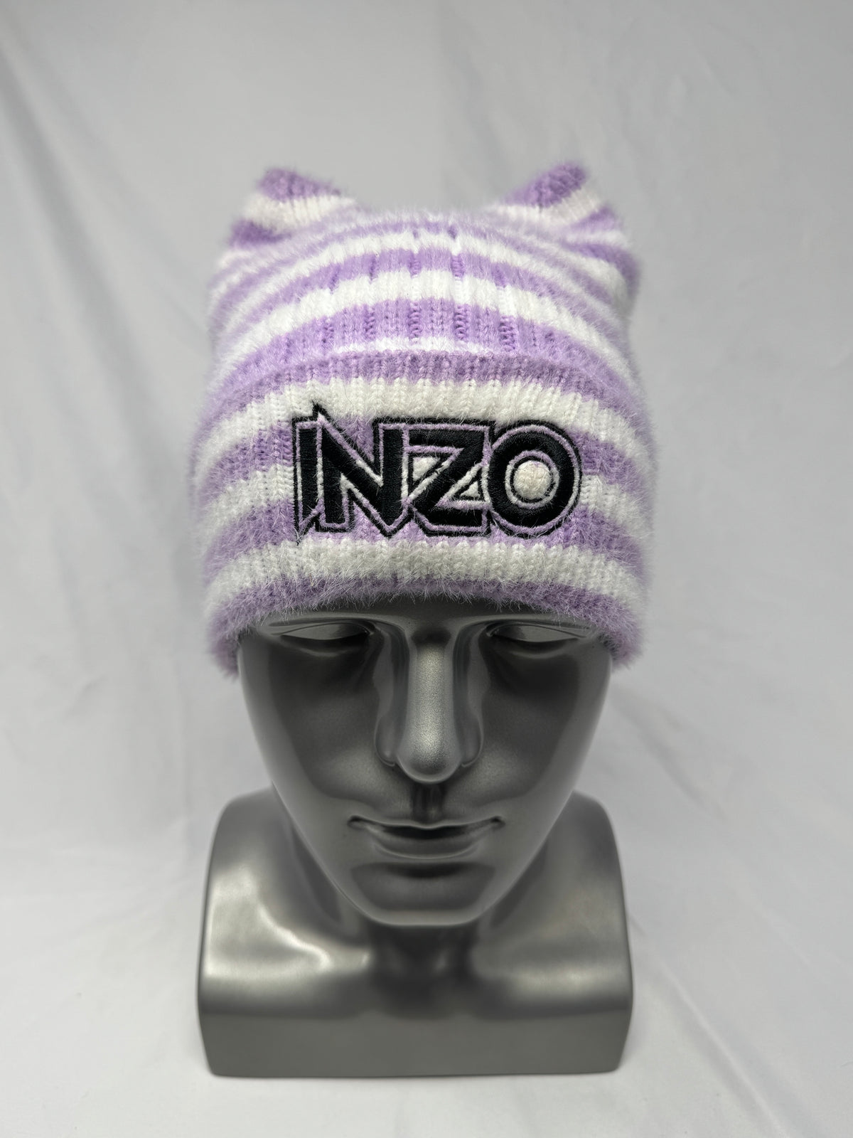 Lavender and White Cat Ear beanie