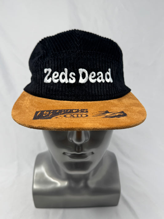 Black Corduroy 5-Panel Hat