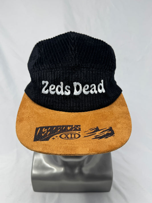 Black Corduroy 5-Panel Hat