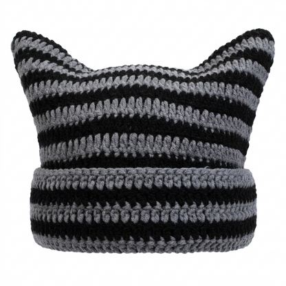 Blank Specialty- Striped Cat Ear Beanie