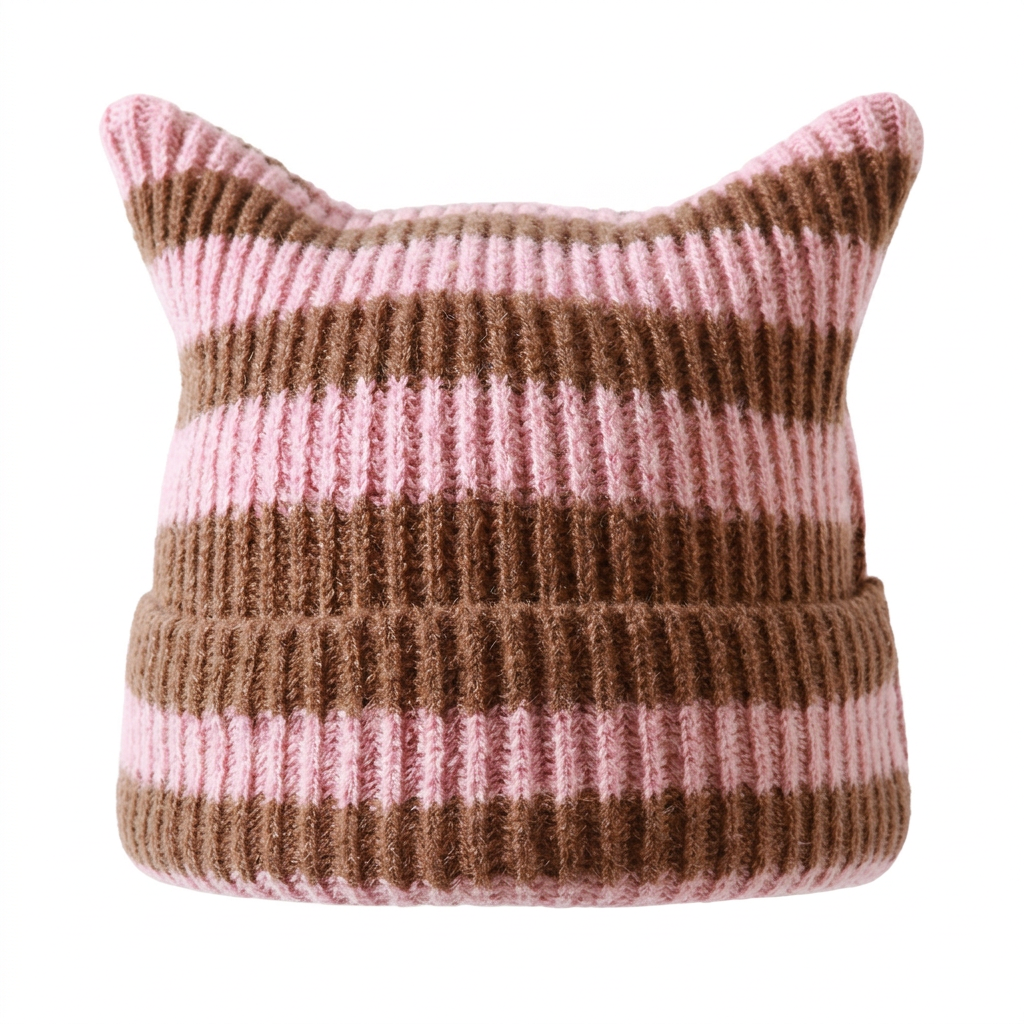 Blank Specialty- Striped Cat Ear Beanie