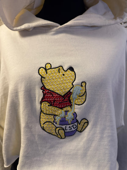 OMM 12/31/24 - LSD Pooh Cropped Cream Hoodie