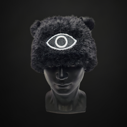 Open Minded Eye - Fuzzy Teddy Beanie with Ears