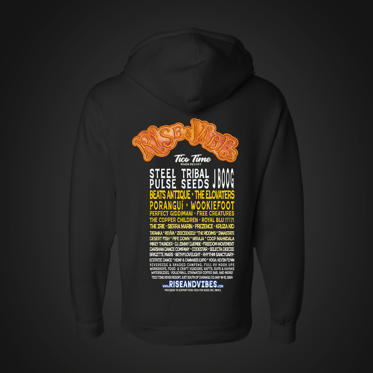 Rise & Vibes Festival 2024 Lineup Appliqué Hoodie