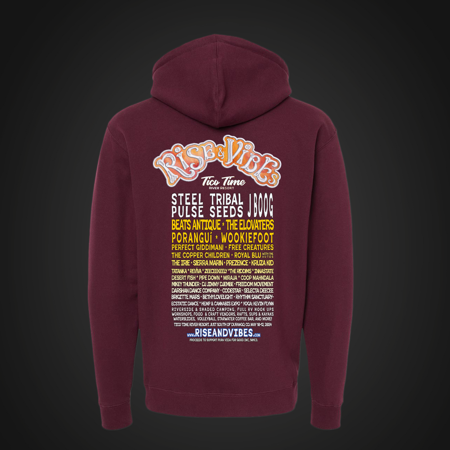 Rise & Vibes Festival 2024 Lineup Appliqué Hoodie