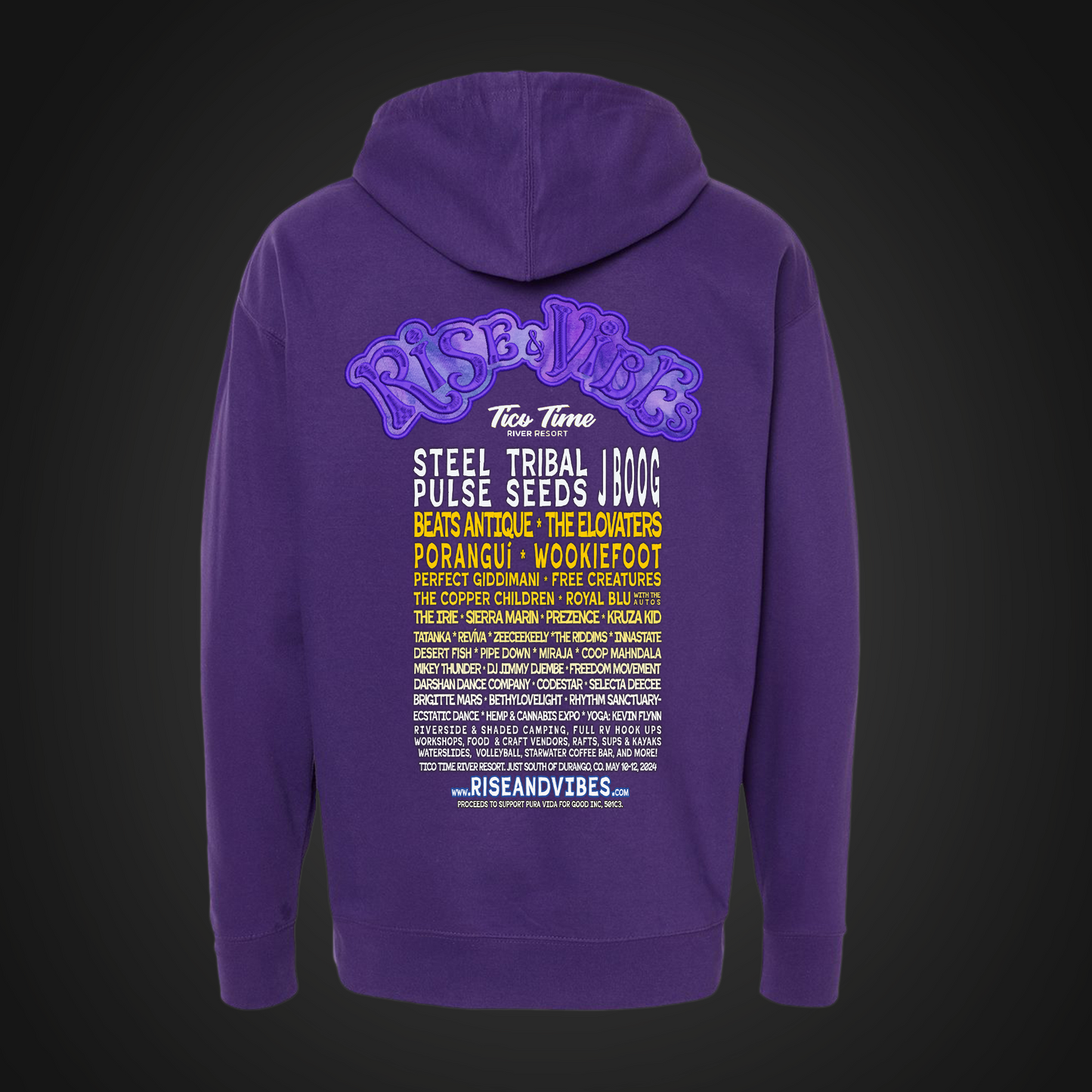 Rise & Vibes Festival 2024 Lineup Appliqué Hoodie