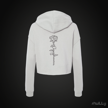 shwiLLy Low Key Rose Drip Crop Top Hoodie